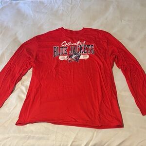 NHL Red Columbus Blue Jackets Long Sleeve Tee